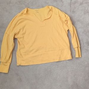 Yellow V-neck blouse